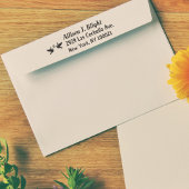 鳩とハートの住所スタンプ、返信用スタンプ ラバースタンプ