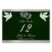 鳩とハート – エメラルド/シルバーテーブル番号 テーブルナンバー (裏面)