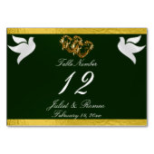 鳩とハート – エメラルド/金ゴールドテーブル番号 テーブルナンバー (裏面)