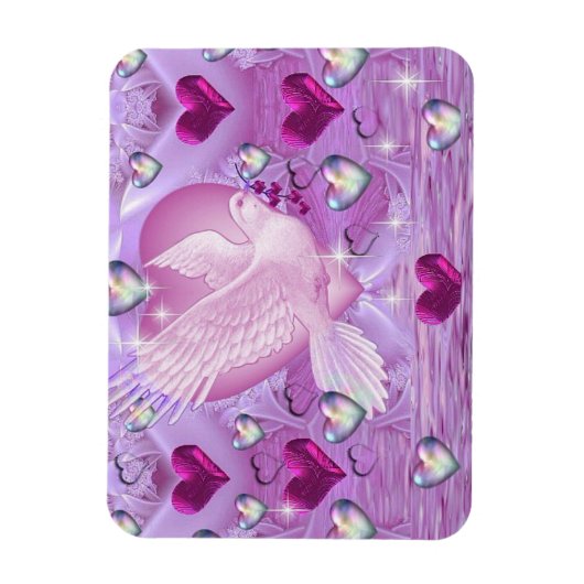 鳩とハート マグネット (縦)