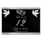 鳩とハート – 黒/銀のテーブル番号 テーブルナンバー (裏面)