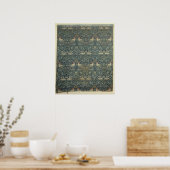 鳩とバラのファブリックデザイン, c.1879 ポスター (キッチン)