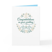 鳩とバラの結婚お祝いカード