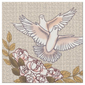 鳩とバラ ファブリック (クローズアップ)