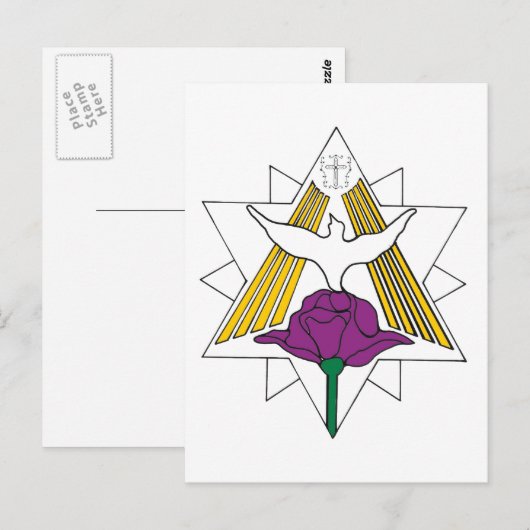 鳩とバラ ポストカード (正面/裏面)