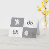 鳩とリングや輪65周年 カード (黄色い花)