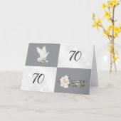 鳩とリングや輪70周年 カード (黄色い花)