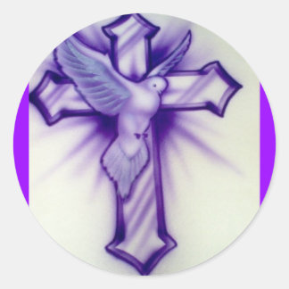 鳩と十字架 ラウンドシール