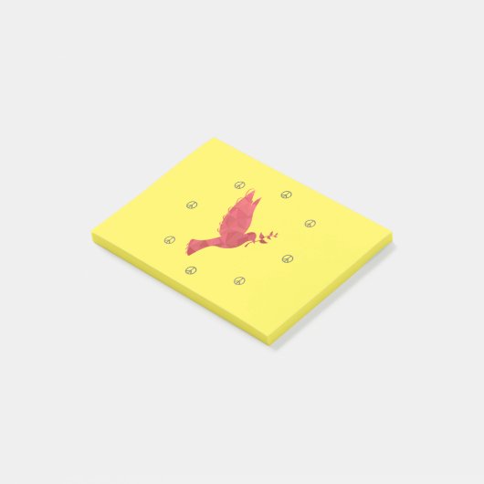 鳩と平和のサイン ポストイット (アングル)