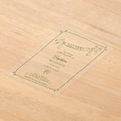 鳩と手描きバプテスマのアクリル招待 アクリル招待状 (レイダウン)