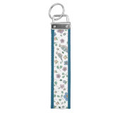 鳩と花かわいらしの名前の追加パターン(の模様が)ある リストバンドキーホルダー (鍵トップ)