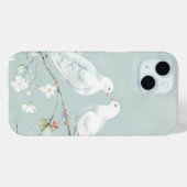 鳩と花の水彩デザインのスマホケース Case-Mate iPhoneケース (裏面 (横))