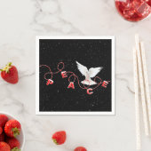 鳩と雪の結晶のクリスマスの平和 スタンダードカクテルナプキン (インサイチュ)