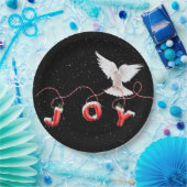 鳩と雪片とクリスマスの喜び ペーパープレート (パーティー)