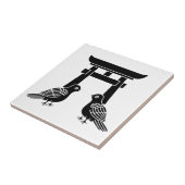 鳩と鳥居に向かって タイル (側面)