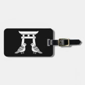 鳩と鳥居に向かって ラゲッジタグ (正面横)