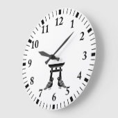 鳩と鳥居に向かって ラージ壁時計 (傾斜)