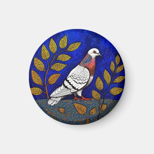 鳩のイラスト マグネット (正面)