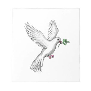 鳩のオリーブ色の葉の入れ墨 ノートパッド