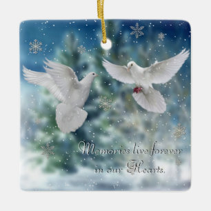 鳩のクリスマスのオーナメント セラミックオーナメント
