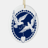 鳩のクリスマスツリーの装飾 セラミックオーナメント (右)