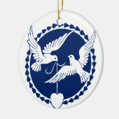 鳩のクリスマスツリーの装飾 セラミックオーナメント (左)