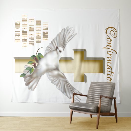 鳩のクロス聖書確認洗礼背景 タペストリー (インサイチュ(横))