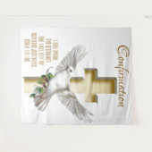 鳩のクロス聖書確認洗礼背景 タペストリー (正面(横))