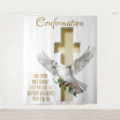 鳩のクロス聖書確認洗礼背景 タペストリー (正面)