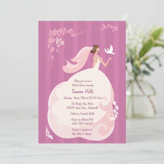 鳩のブライダルシャワーの招待状の結婚 招待状 (スタンド正面)