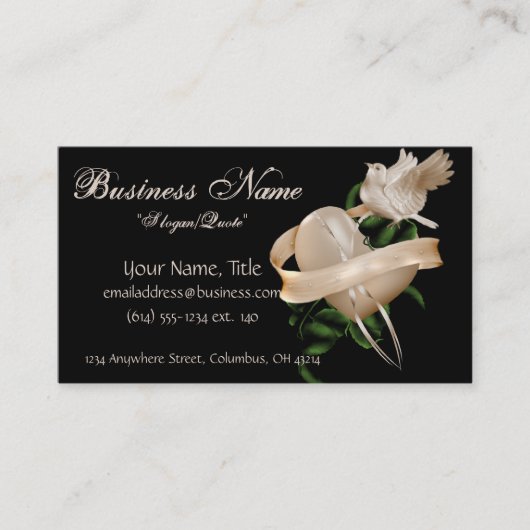 鳩の名刺とのハートのデザイン 名刺 (正面)