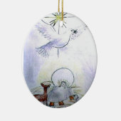 鳩の子供イエス・キリスト セラミックオーナメント (右)