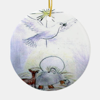 鳩の子供イエス・キリスト セラミックオーナメント