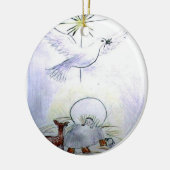 鳩の子供イエス・キリスト セラミックオーナメント (左)