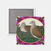 鳩の巣と花 マグネット (正面/裏面)