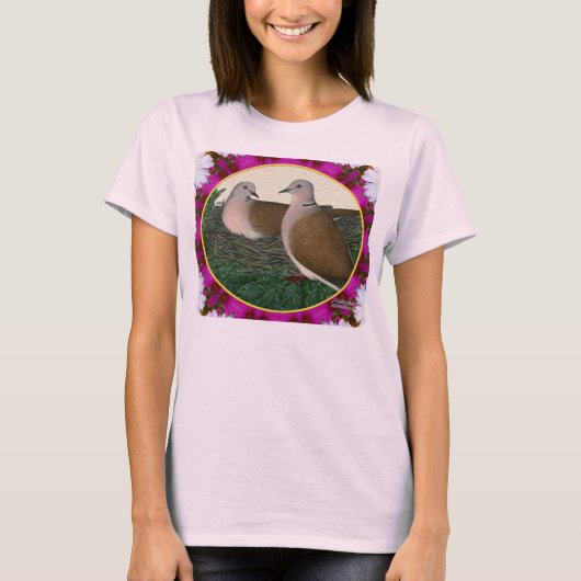鳩の巣と花 Tシャツ (正面)