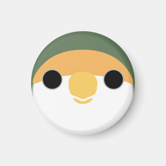 鳩の桃の顔のラブバードの顔 マグネット (正面)
