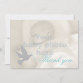 鳩の水の警官の洗礼の写真のサンキューカード サンキューカード (正面)