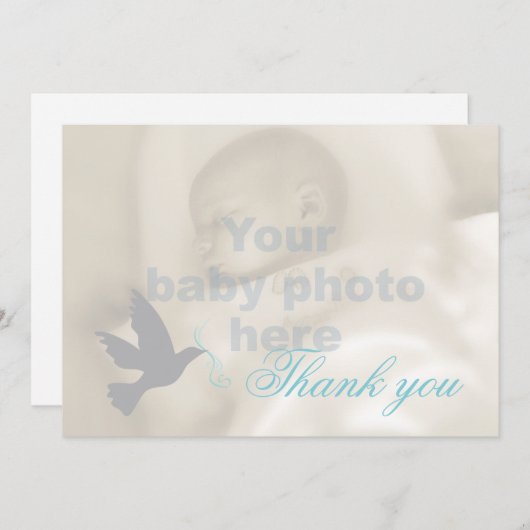 鳩の水の警官の洗礼の写真のサンキューカード サンキューカード (正面/裏面)