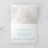 鳩の水の青い写真の結婚式のサンキューカード サンキューカード (内部)