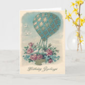 鳩の熱気の気球は忘れ私ない上がりました カード (黄色い花)