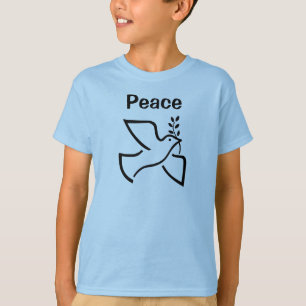 鳩の男の子のTシャツとの平和 Tシャツ