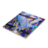 鳩の神霊の平和慰める人のステンドグラスの勝利 タイル (側面)