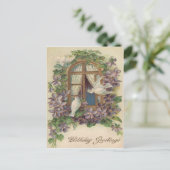 鳩の窓辺の手紙 ワスレナグサ ポストカード (スタンド正面)