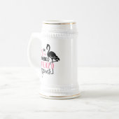 鳩の群れの中のフラミンゴ - 27308 ビールジョッキ (正面左)