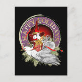 鳩の羽に乗ったクリスマスマウス シーズンポストカード (正面)