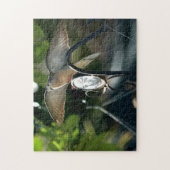 鳩の羽を広げる鳥飼写真鳥 ジグソーパズル (縦)