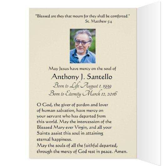 鳩の葬式を持つカトリックの子イエスありがとう (内側 (左))