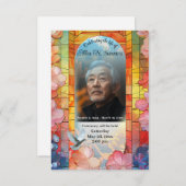 鳩の葬式を施したステンドグラス 案内状 (正面/裏面)