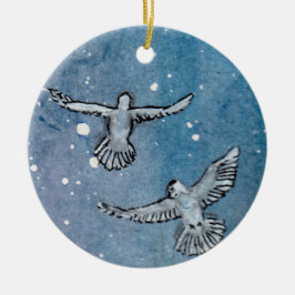 鳩の陶磁器のオーナメント セラミックオーナメント